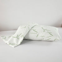 HKM-777299 Green Bamboo Leaf Quilted Air Layer Pillow Inner Cover, 48 x 74cm, 100% Bamboo Fiber
