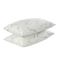 HKM-777299 Green Bamboo Leaf Quilted Air Layer Pillow Inner Cover, 48 x 74cm, 100% Bamboo Fiber