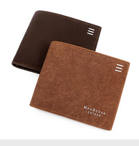 HKM-777427 Personalized Men's Short Wallet in PU Leather with Card Slots and Coin Pockets