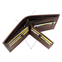 HKM-777427 Personalized Men's Short Wallet in PU Leather with Card Slots and Coin Pockets