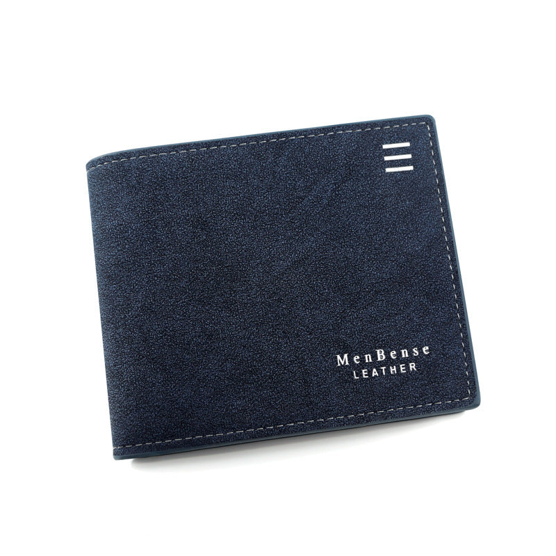 HKM-777427 Personalized Men's Short Wallet in PU Leather with Card Slots and Coin Pockets