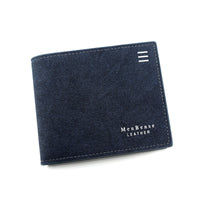 HKM-777427 Personalized Men's Short Wallet in PU Leather with Card Slots and Coin Pockets