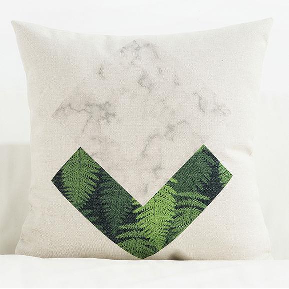 HKM-777555 Medium Plant Rainforest Series Pillow - 45x45cm Thick Blended Fabric with Nature-Inspired Designs