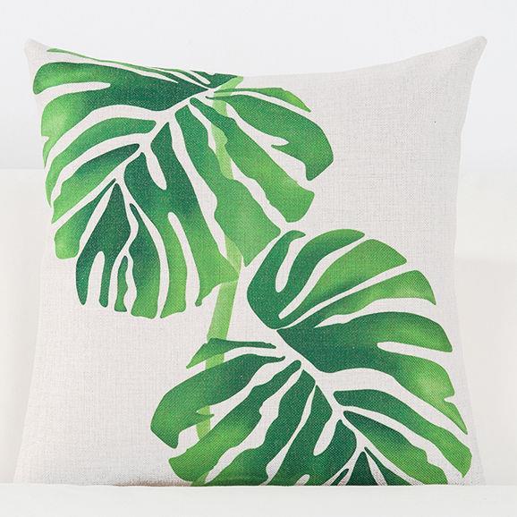 HKM-777555 Medium Plant Rainforest Series Pillow - 45x45cm Thick Blended Fabric with Nature-Inspired Designs