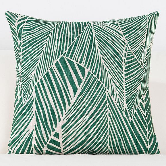 HKM-777555 Medium Plant Rainforest Series Pillow - 45x45cm Thick Blended Fabric with Nature-Inspired Designs