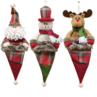 HKM-777619 Christmas Pendant Gift Bag for Elderly - Non-Woven Fabric, Snowman & Elk Design, 47x16CM