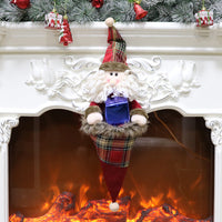 HKM-777619 Christmas Pendant Gift Bag for Elderly - Non-Woven Fabric, Snowman & Elk Design, 47x16CM