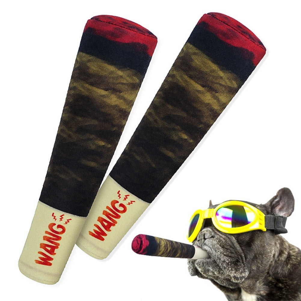 HKM-777619 Plush Dog Toy - Sound-Prank Toy Shaped Like Fake Cigarettes