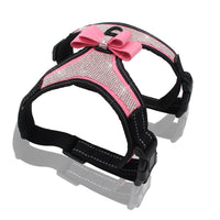 HKM-777683 Reflective Rhinestone Pet Chest Strap - Mesh Cloth & City Super Fiber Material