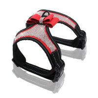 HKM-777683 Reflective Rhinestone Pet Chest Strap - Mesh Cloth & City Super Fiber Material