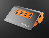 HKM-777683 USB 3.1 Laptop Hub with Power Supply and Indicator Light in Dark Gray & Orange