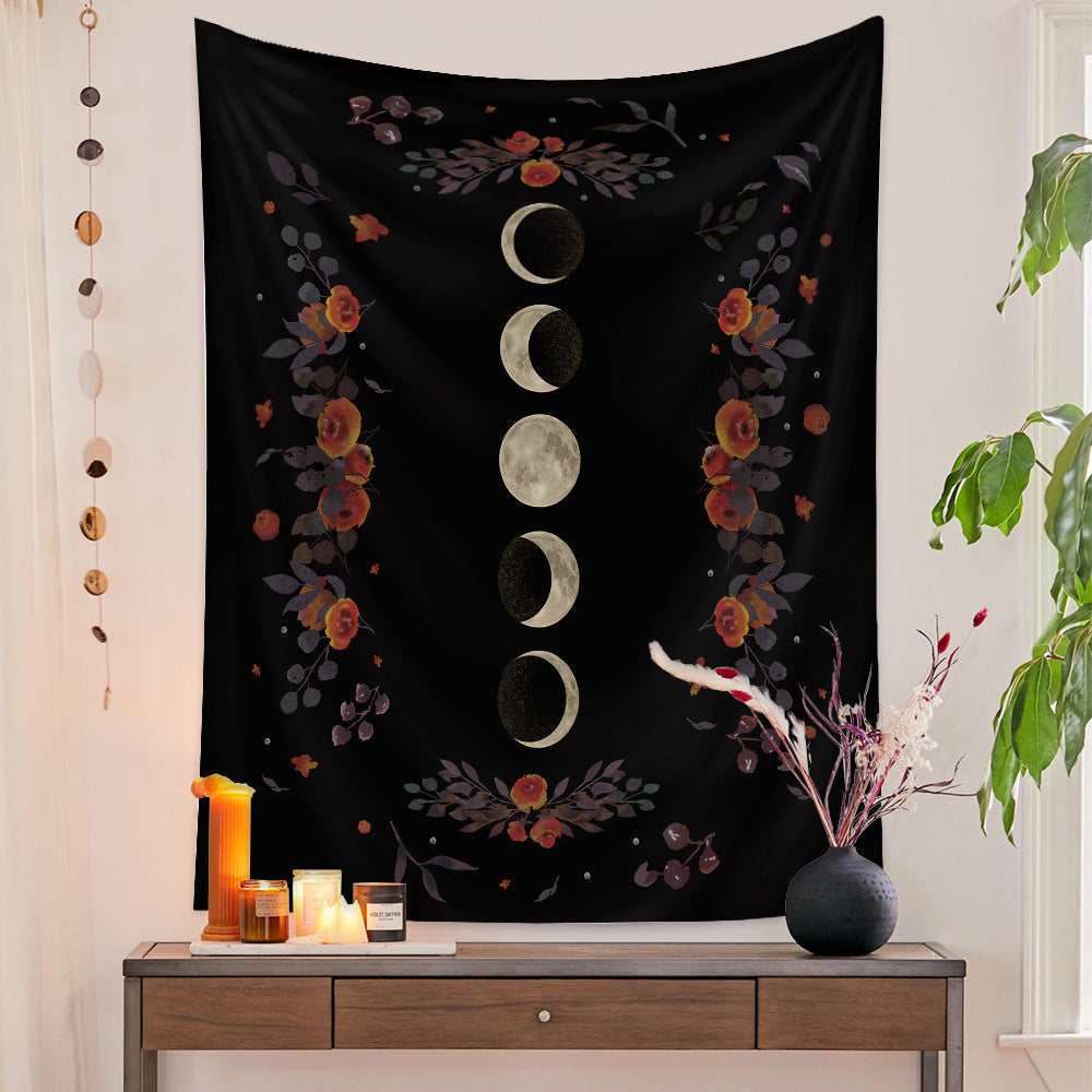 HKM-777875 European Retro Mushroom Plant Tapestry - Plush Fabric Wall Hanging Decoration in Various Sizes