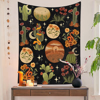 HKM-777875 European Retro Mushroom Plant Tapestry - Plush Fabric Wall Hanging Decoration in Various Sizes
