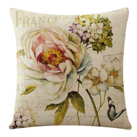 HKM-777875 Ocean Series Flax Pillow Cover - Landscape Design, Cotton and Linen, Size 45*45