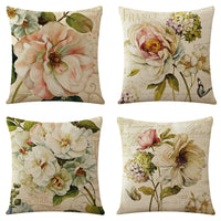 HKM-777875 Ocean Series Flax Pillow Cover - Landscape Design, Cotton and Linen, Size 45*45