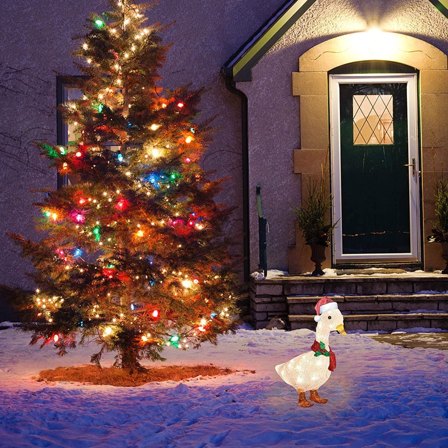 HKM-777939 Outdoor Duck Scarf Lighting Ground Decoration - Iron and Acrylic Options Available