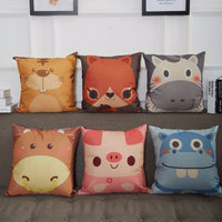 HKM-778003 Cartoon-Themed Thick Cotton Linen Pillow with PP Cotton Filling