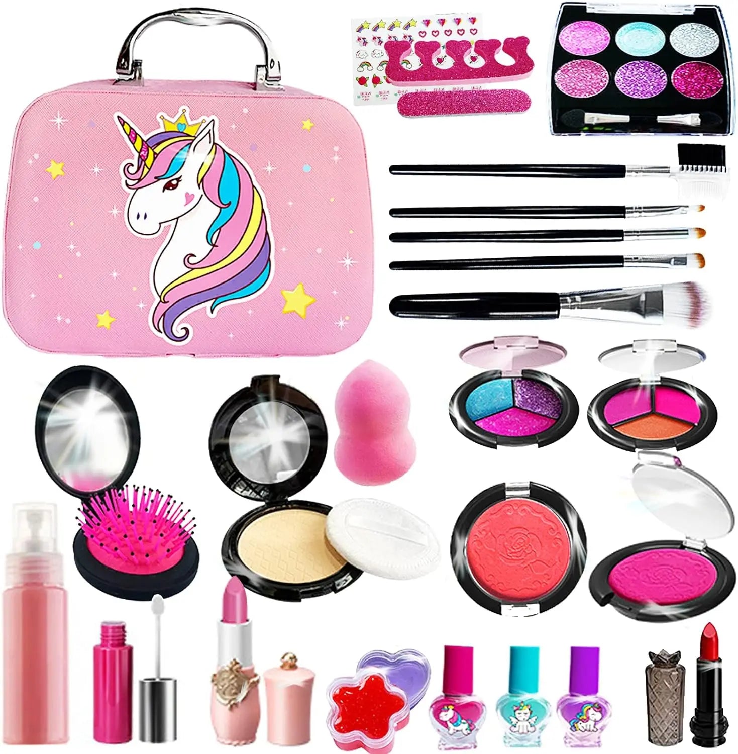 HKM-778003 Kids Unicorn Makeup Set | Educational Role Play Cosmetic Toy for Ages 2-13