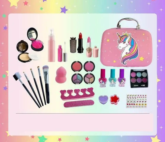 HKM-778003 Kids Unicorn Makeup Set | Educational Role Play Cosmetic Toy for Ages 2-13