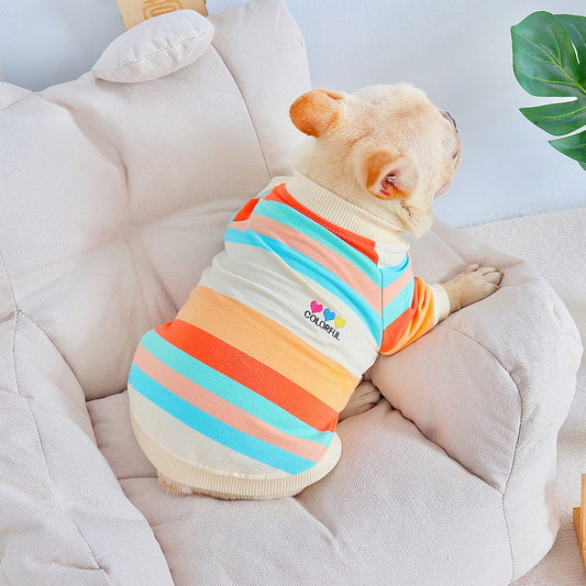 HKM-778131 Colorful Striped Cotton Dog Clothes in Various Sizes for All Breeds