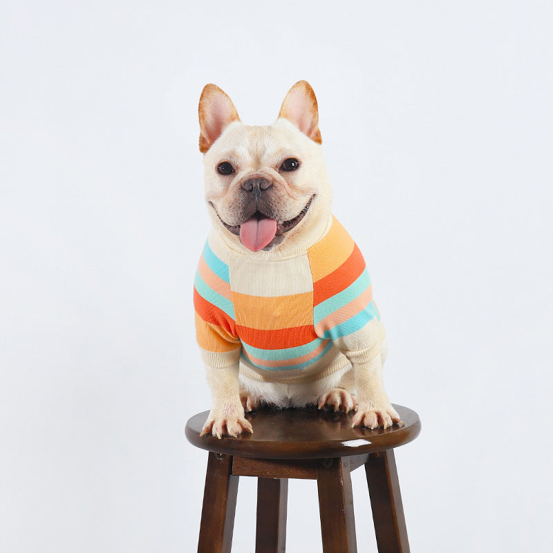 HKM-778131 Colorful Striped Cotton Dog Clothes in Various Sizes for All Breeds