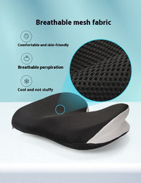 HKM-778131 Memory Foam Office Car Cushion - Black Mesh Fabric, Non-Slip Design, 46x37x13cm