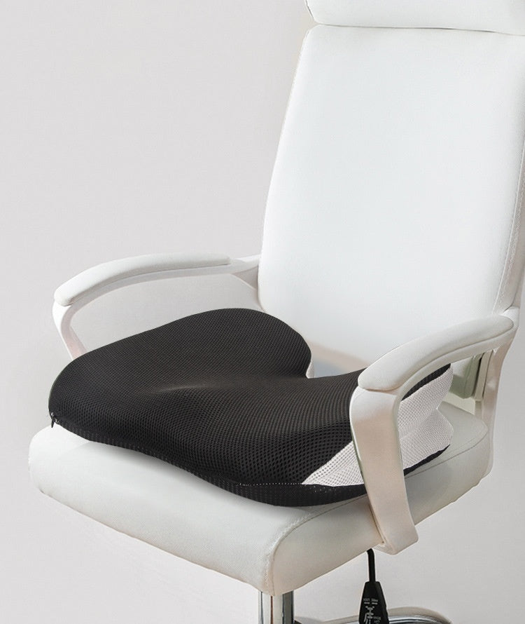 HKM-778131 Memory Foam Office Car Cushion - Black Mesh Fabric, Non-Slip Design, 46x37x13cm