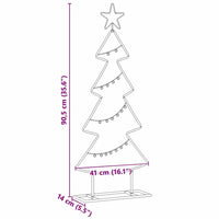 HKM-778131 Minimalist Black Metal Christmas Tree with Stand - 90 cm Height for Indoor & Sheltered Outdoor Use