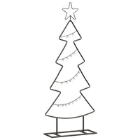 HKM-778131 Minimalist Black Metal Christmas Tree with Stand - 90 cm Height for Indoor & Sheltered Outdoor Use