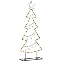 HKM-778131 Minimalist Black Metal Christmas Tree with Stand - 90 cm Height for Indoor & Sheltered Outdoor Use