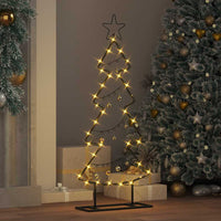 HKM-778131 Minimalist Black Metal Christmas Tree with Stand - 90 cm Height for Indoor & Sheltered Outdoor Use