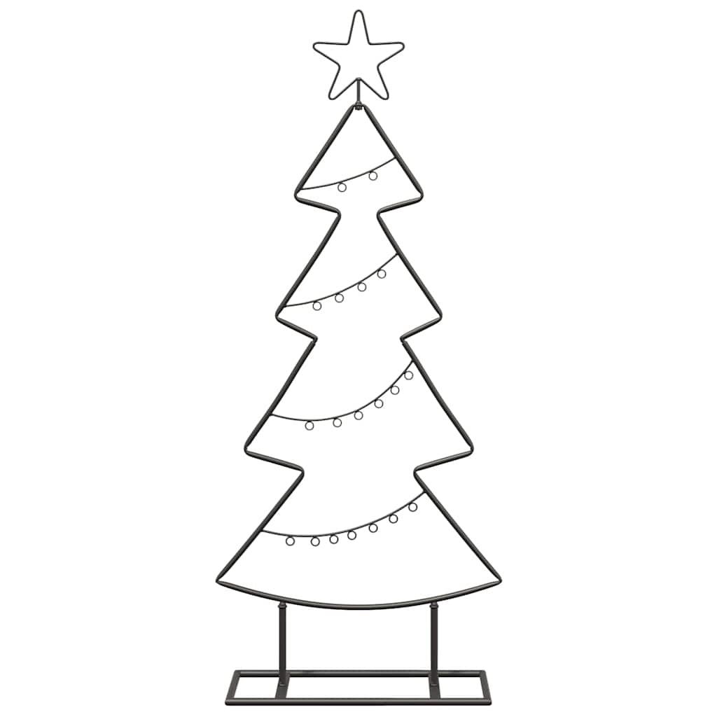 HKM-778131 Minimalist Black Metal Christmas Tree with Stand - 90 cm Height for Indoor & Sheltered Outdoor Use