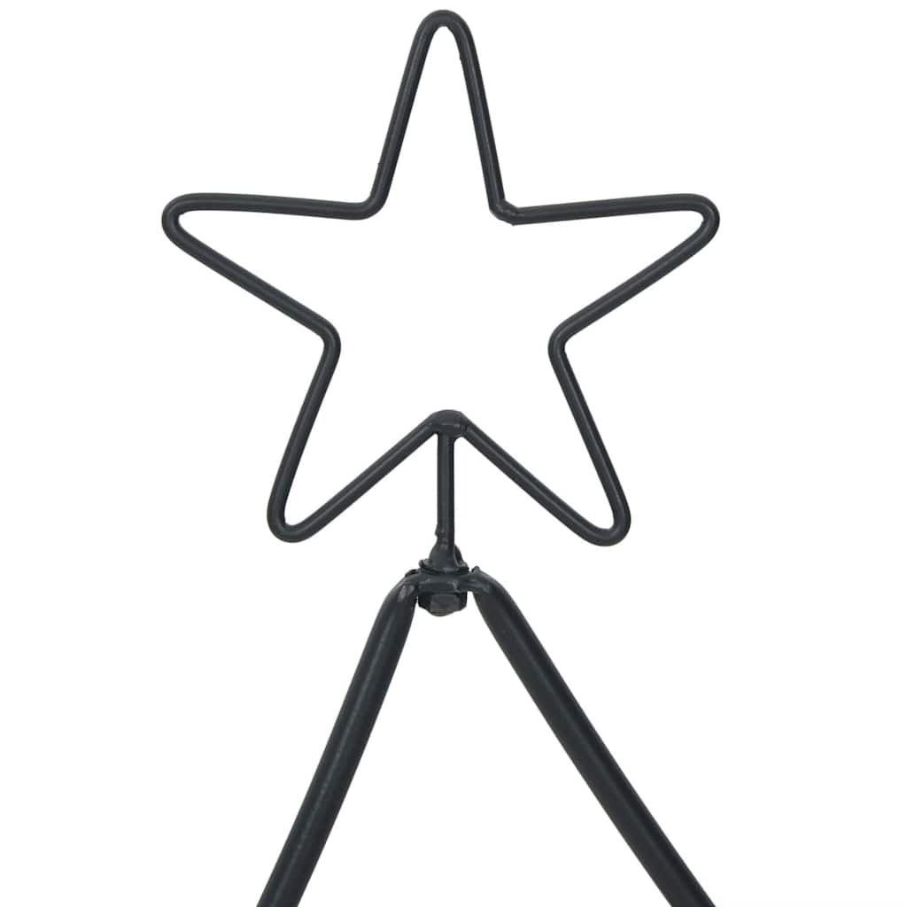 HKM-778131 Minimalist Black Metal Christmas Tree with Stand - 90 cm Height for Indoor & Sheltered Outdoor Use