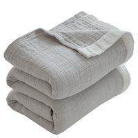 HKM-778323 Four-Layer Solid Color Pure Cotton Towel Blanket in Two Sizes, Japanese Style