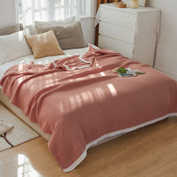 HKM-778323 Four-Layer Solid Color Pure Cotton Towel Blanket in Two Sizes, Japanese Style