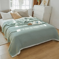 HKM-778323 Four-Layer Solid Color Pure Cotton Towel Blanket in Two Sizes, Japanese Style