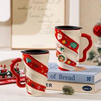 HKM-778451 Christmas Couple Cartoon Ceramic Mug – 401-500ml Capacity