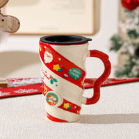 HKM-778451 Christmas Couple Cartoon Ceramic Mug – 401-500ml Capacity