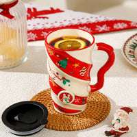 HKM-778451 Christmas Couple Cartoon Ceramic Mug – 401-500ml Capacity