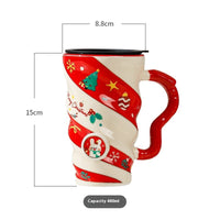 HKM-778451 Christmas Couple Cartoon Ceramic Mug – 401-500ml Capacity