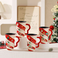 HKM-778451 Christmas Couple Cartoon Ceramic Mug – 401-500ml Capacity