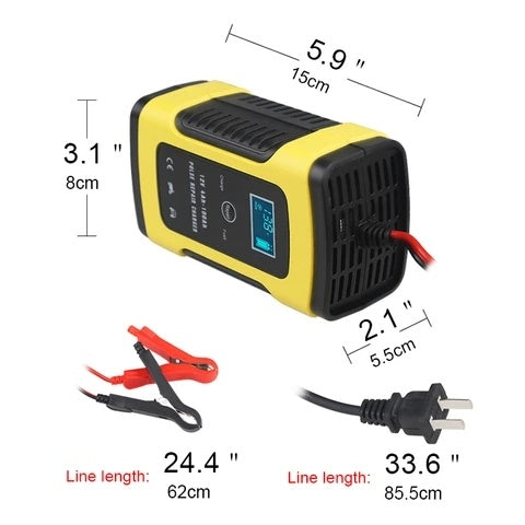 HKM-778515 12V Fully Automatic Intelligent Battery Charger for 12AH-100AH Lead-Acid Batteries