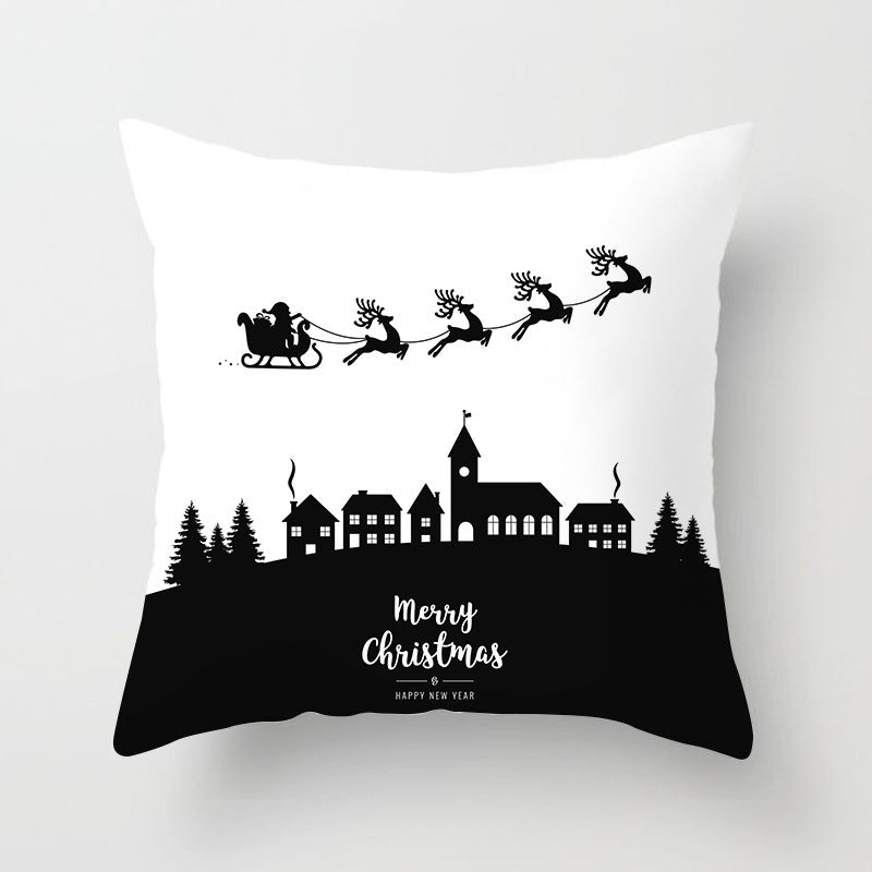 HKM-778771 Nordic Christmas Decorative Pillowcase - Soft Polyester Cover for Living Room, Bedroom, or Study
