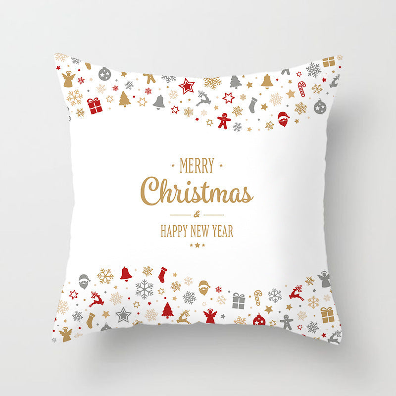 HKM-778771 Nordic Christmas Decorative Pillowcase - Soft Polyester Cover for Living Room, Bedroom, or Study