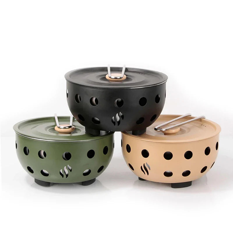 KTX-778835 Portable Butane Gas Stove with Integrated Pot – Windproof Camp Stove for Outdoor Cooking and Hiking