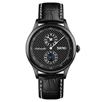 HKM-778835 Skeleton Automatic Men's Business Watch with Leather Strap - 40mm Dial, 30m Waterproof