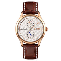 HKM-778835 Skeleton Automatic Men's Business Watch with Leather Strap - 40mm Dial, 30m Waterproof