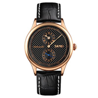 HKM-778835 Skeleton Automatic Men's Business Watch with Leather Strap - 40mm Dial, 30m Waterproof