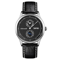 HKM-778835 Skeleton Automatic Men's Business Watch with Leather Strap - 40mm Dial, 30m Waterproof