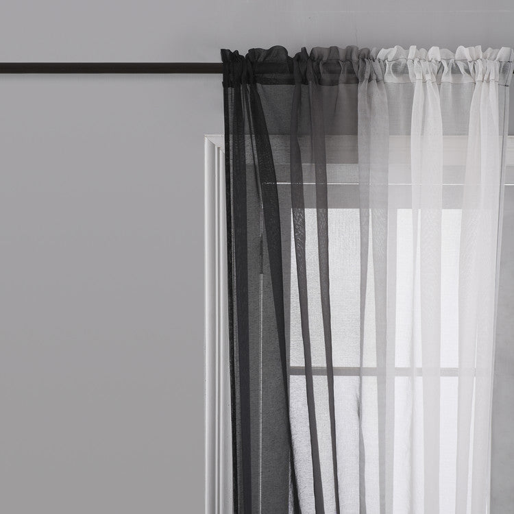 HKM-779027 Gradient Color Linen-like Curtain for Windows - Various Sizes Available